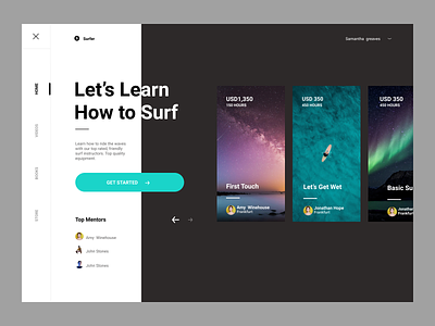 Surf Home page blog design figma magazine cover mobile app design product page ui ux website website design
