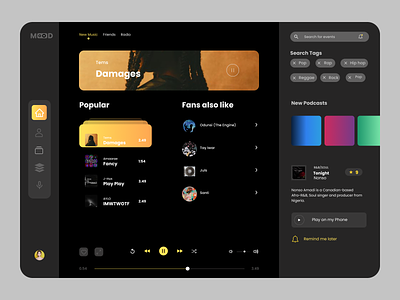 Mood app design mobile app design music app music player product page ui ux website website design