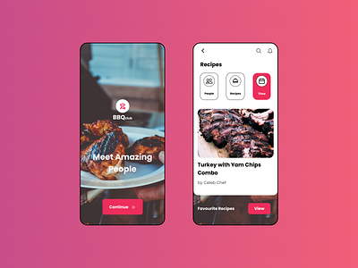 Barbeque Club app barbecue design figma mobile app design product page recipe app ui ux website
