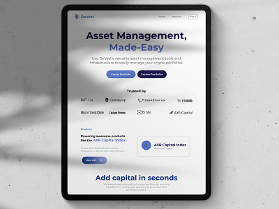 An homepage design inspired by Tokensets.com assets clean cryptocurrency figma landing page design portfolio website product page ui ux website website design