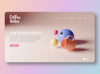 Illustration 3D for UI design 3d ball blender coffee coffee cup cup figma layout page products tranding trandy ui ui concept uidesign uiux web webdesign website website design