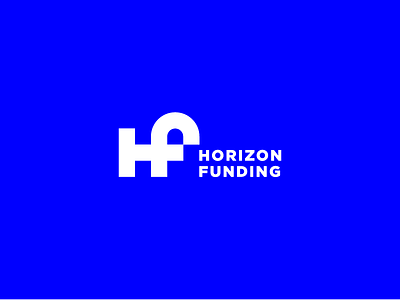Horizon Funding blue brand and identity brand mark branding design financial hf logo