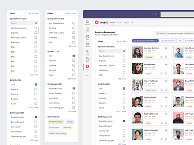 Employee Search Filter Page dashboard database design employee employee dashboard filter filters filters ui navigation ui ui design