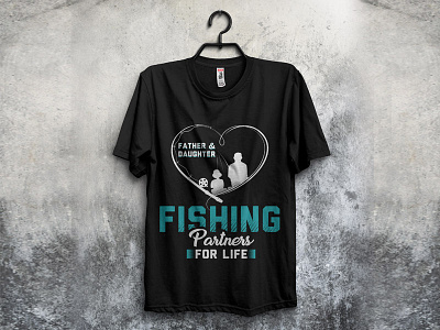 Father & Daughter Fishing T-shirt design