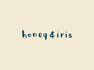 Hand drawn logotype for Honey & Iris