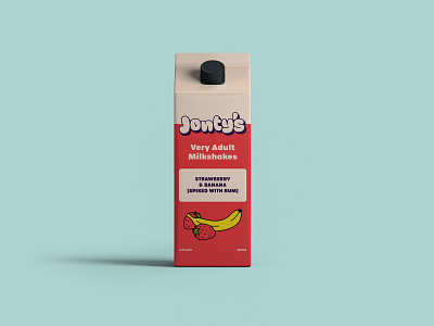 Jonty's Very Adult Milkshakes alcohol brand bottle branding font designer label design logo design packaging design