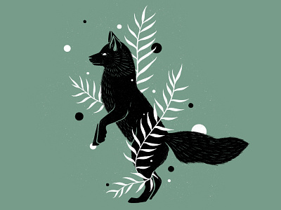 Botanical Fox Illustration botanical digital illustraiton fox illustrator procreate