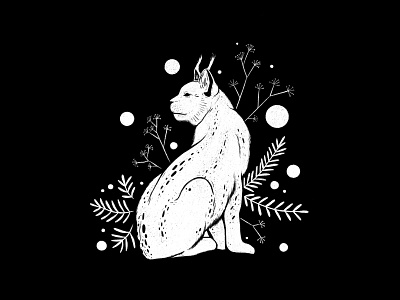 Botanical Lynx Illustration digital drawing digital illustration enschede illustration illustrator linocut lynx nature procreate