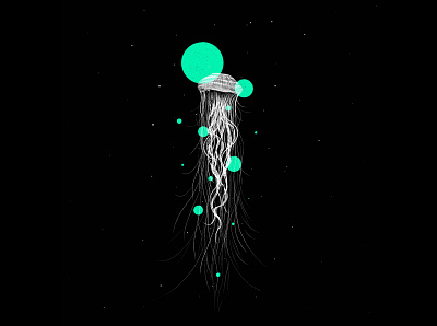 Solitude digital drawing digitalart drawing fish illustration illustration digital illustrator jelly jellyfish nature procreate sealife