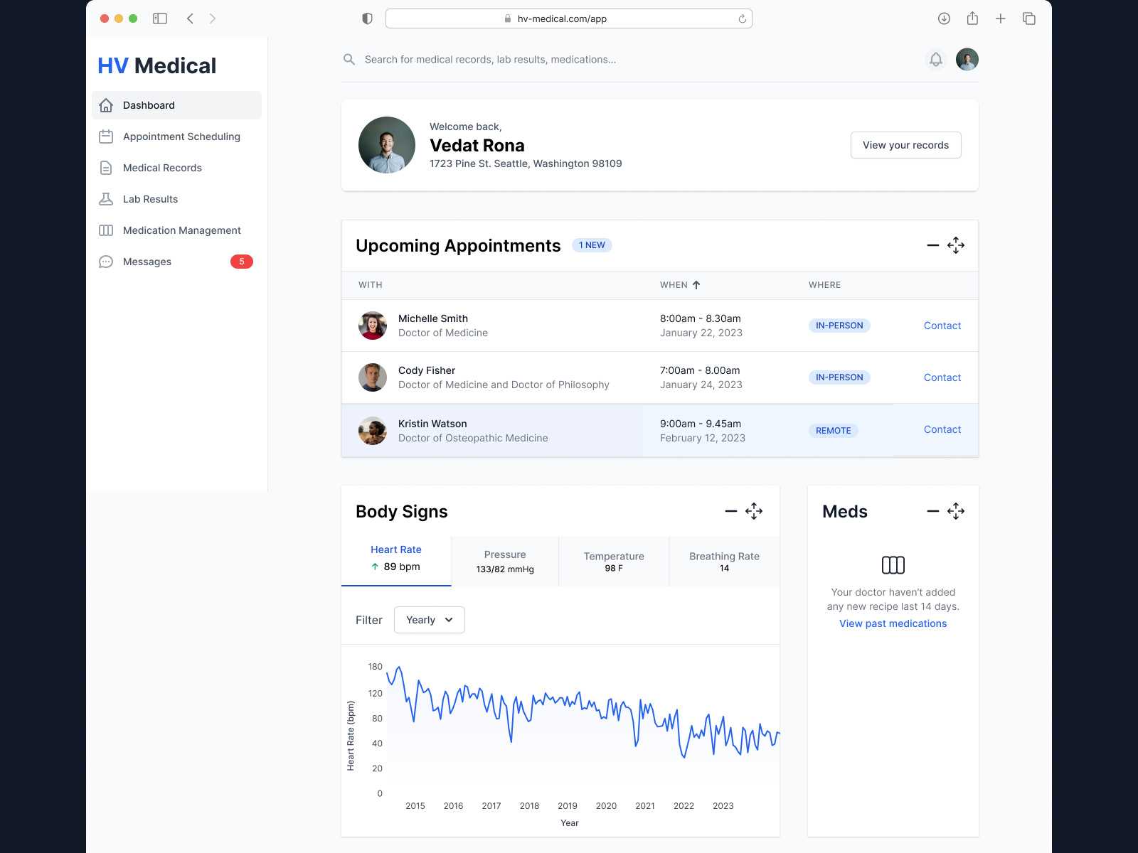 HV Medical An Electronic Health Record app by Vedat Rona on Dribbble