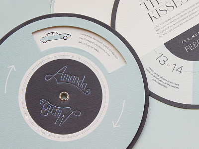 Revolving Wedding Invites custom lettering die cut hot foil illustration lettering print typography