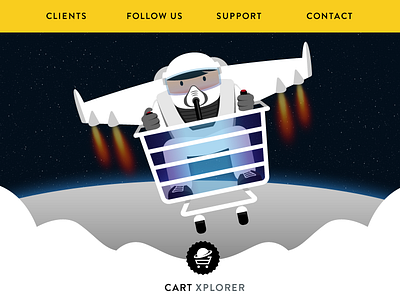 Cart xplorer homepage illustration typography website