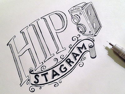 Hipstagram custom lettering hand lettering illustration lettering