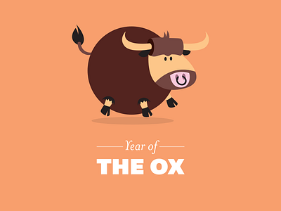 The Ox animals flat illustration ox