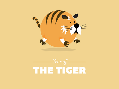 The Tiger animals flat illustration tiger