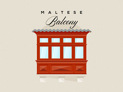 Maltese Balcony balcony illustration maltese red