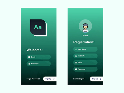 Sign In and Sign Up Mobile Ui app app design app designer application login mobile ui mobile ui sign in ui sign up ui ui uidesign