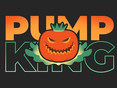 PumpKing badge cartoon halloween pumpkin ui