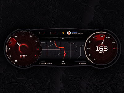 Car Dashboard car dash gps map speed