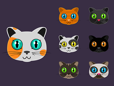 Cat heads android casual game sprites