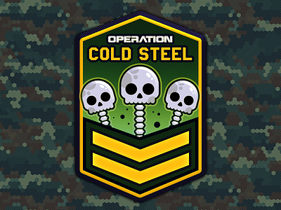 Operation Cold Steel badge military operation skull skulls stitch war