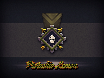 Pistachio Lemon Badge badge cream ice icon lemon medal metal pistachio