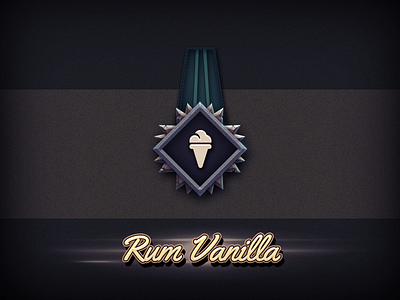 Rum Vanilla Badge badge cream ice icon medal metal rum vanilla
