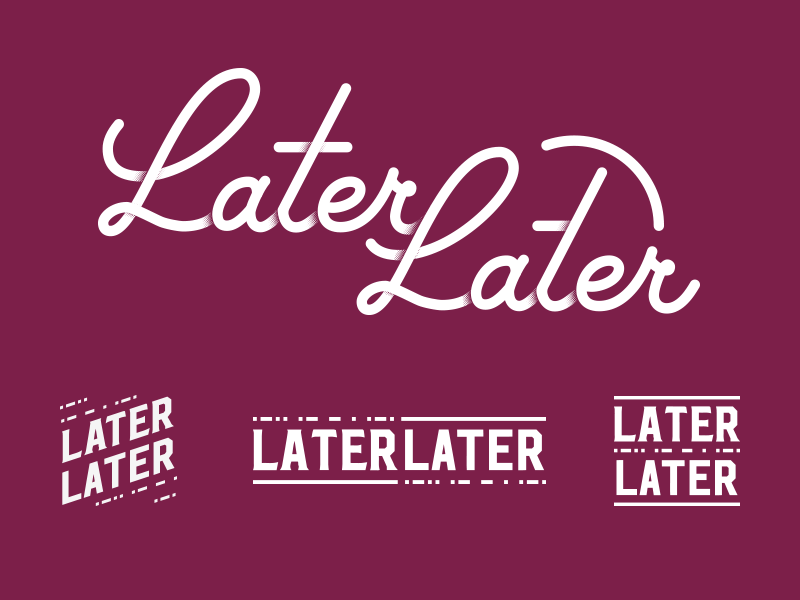 LaterLater — more concepts badge bar code halftone handlettering later laterlater lettering logo morse script