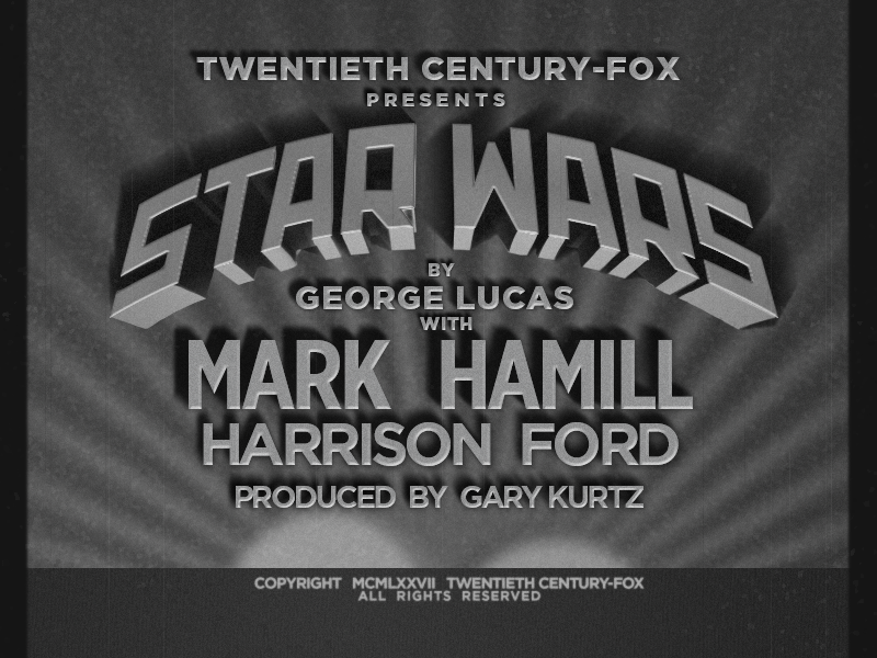 Star Wars as old film titles blackandwhite film filmtitle gray opening star starwars title titles type typography wars
