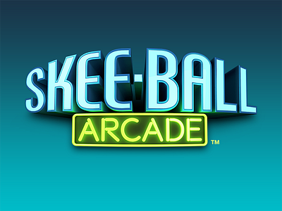 Skeeball Arcade Logo 3d arcade cinema4d game gradients ios7 iphone logo neon skeeball