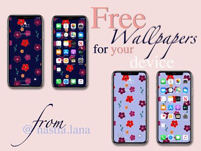 Free Wallpapers android app design app design art design floral flower free illustration iphone mobile picture vector wallpaper web
