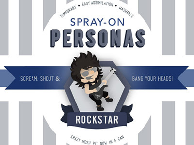 Spray-On Personas. branding illustration packaging design product design