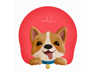 Puppy illustration design dimensional flat illustration illustration illustration art procreate puppy ui ui illustration