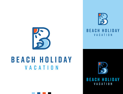 Beach holiday logo design beach logo brand identity business logo company logo company logo design custom logo holiday holiday logo logo travel logo truism logo