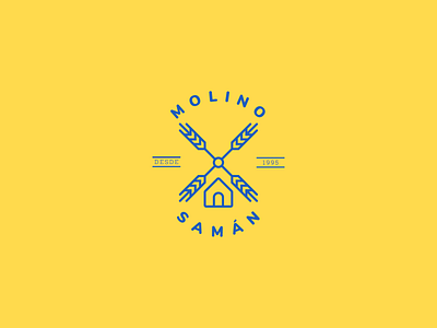 MOLINO SAMÁN Logo Design. branding branding design design flat icon logo logotypedesign minimal vector windmill