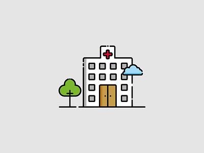 HOSPITAL design doctor flat health hospital hospitals icon vector