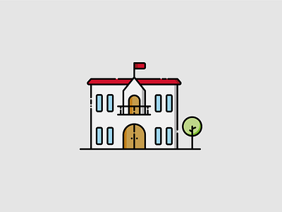 TOWN HALL design flat icon mayor municipality town hall vector