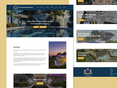 Draz Investments Group - Luxury Real Estate Development brown design gooddesign homepage landingpage ui ux webdesign website website design