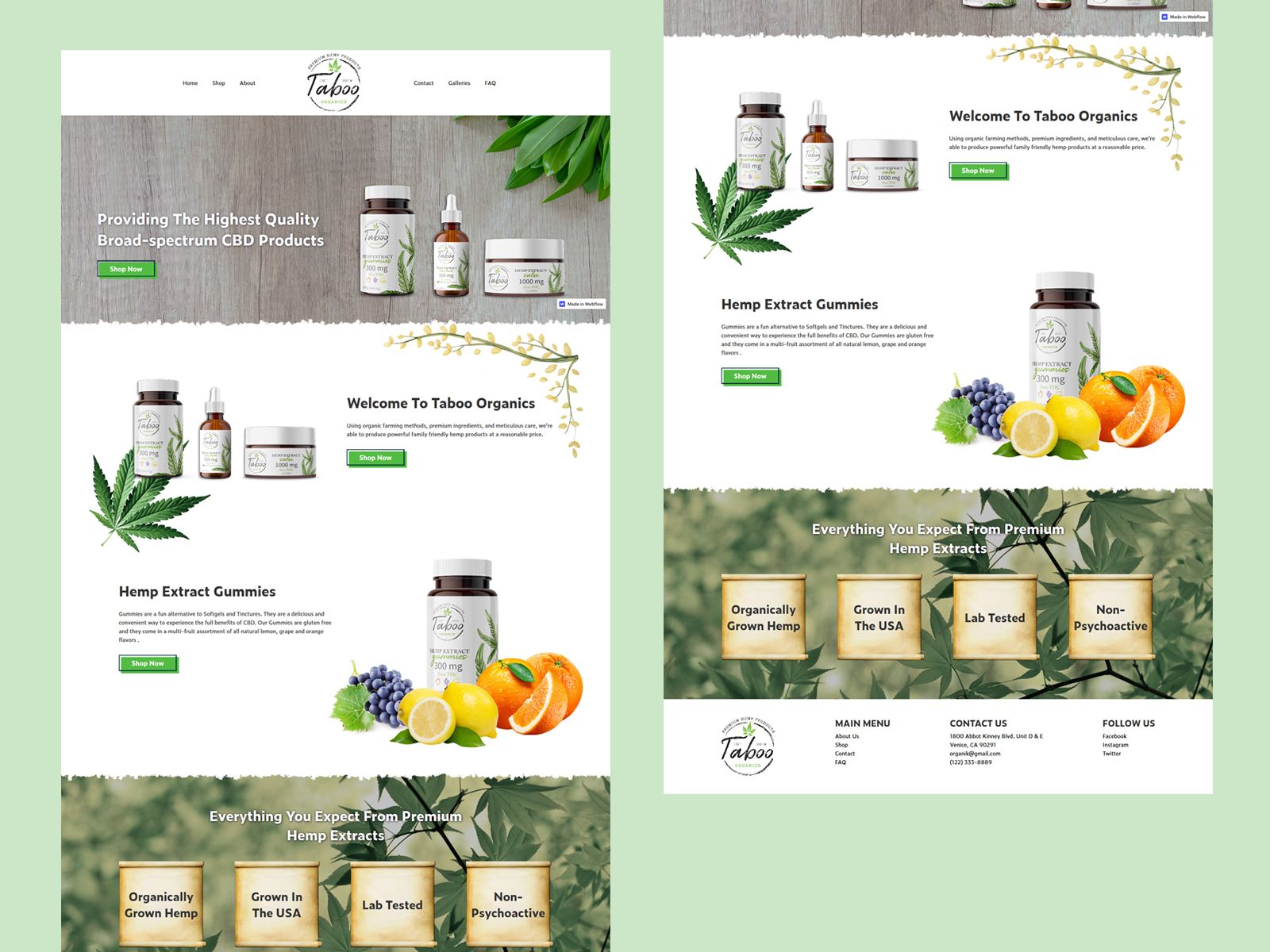 Organic CBD Oil Web Design by Alex M on Dribbble