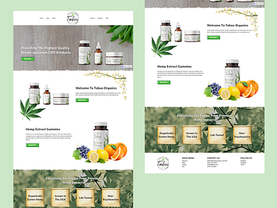 Organic CBD Oil Web Design cbd ecommerce hemp homepage landingpage ui ux webdesign weed