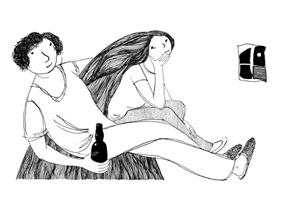 Too much beer to love black and white book illustration illustration ink isolated teenage teens