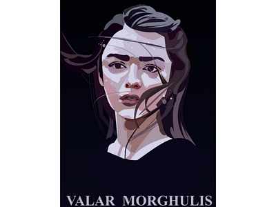 The Girl who knew Death adobe illustrator artist arya stark digital potrait fanart fiction game of thrones