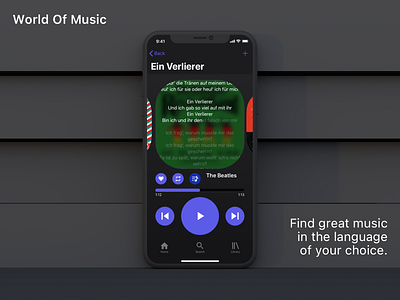 World of Music App design graphic design music ui ux
