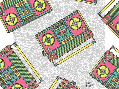 Boomboxes boombox icon mead pattern retro