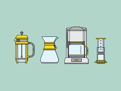 For Your Coffee chemex coffee french press icons v60