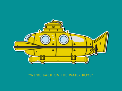 Deep Search futura illustration life aquatic sea submarine wes anderson yellow