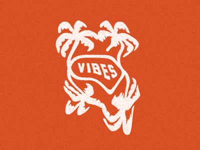Vibes minimal palm tree red tropical type vibes