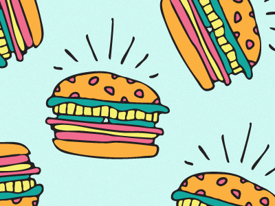 Burger Times burger cook out food illustration pattern summer