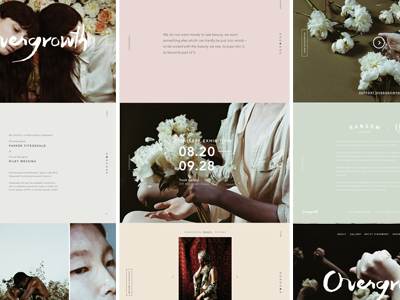 Overgrowth Website Overview floral minimal overgrowth parallax type ui uiwebsite web