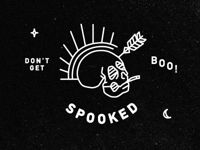 Spooked arrow black boo halloween scary skull type